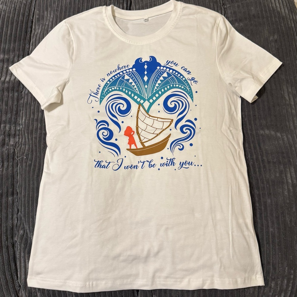 Moana Inspired Tee | “There Is Nowhere You Can Go” | White | Size S